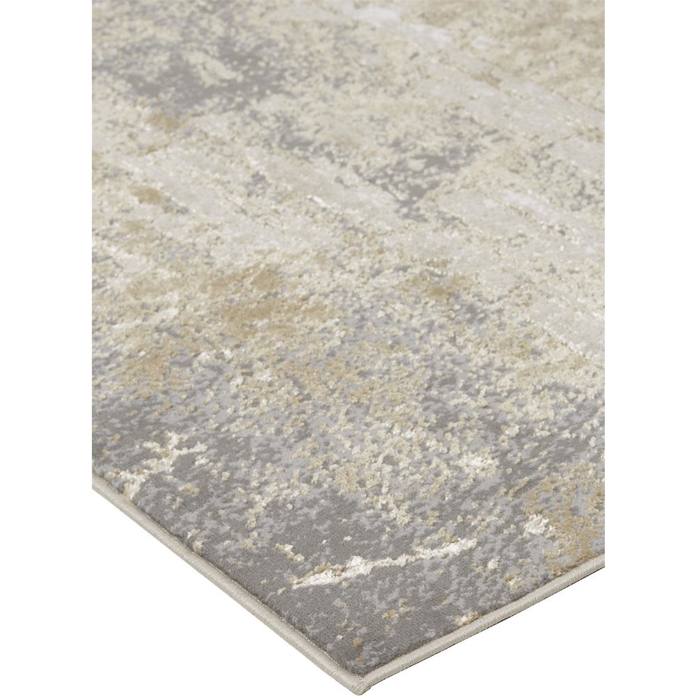 Aura Modern Abstract, Ivory/Gold/Gray, 9'-2" x 12' Area Rug. Picture 2