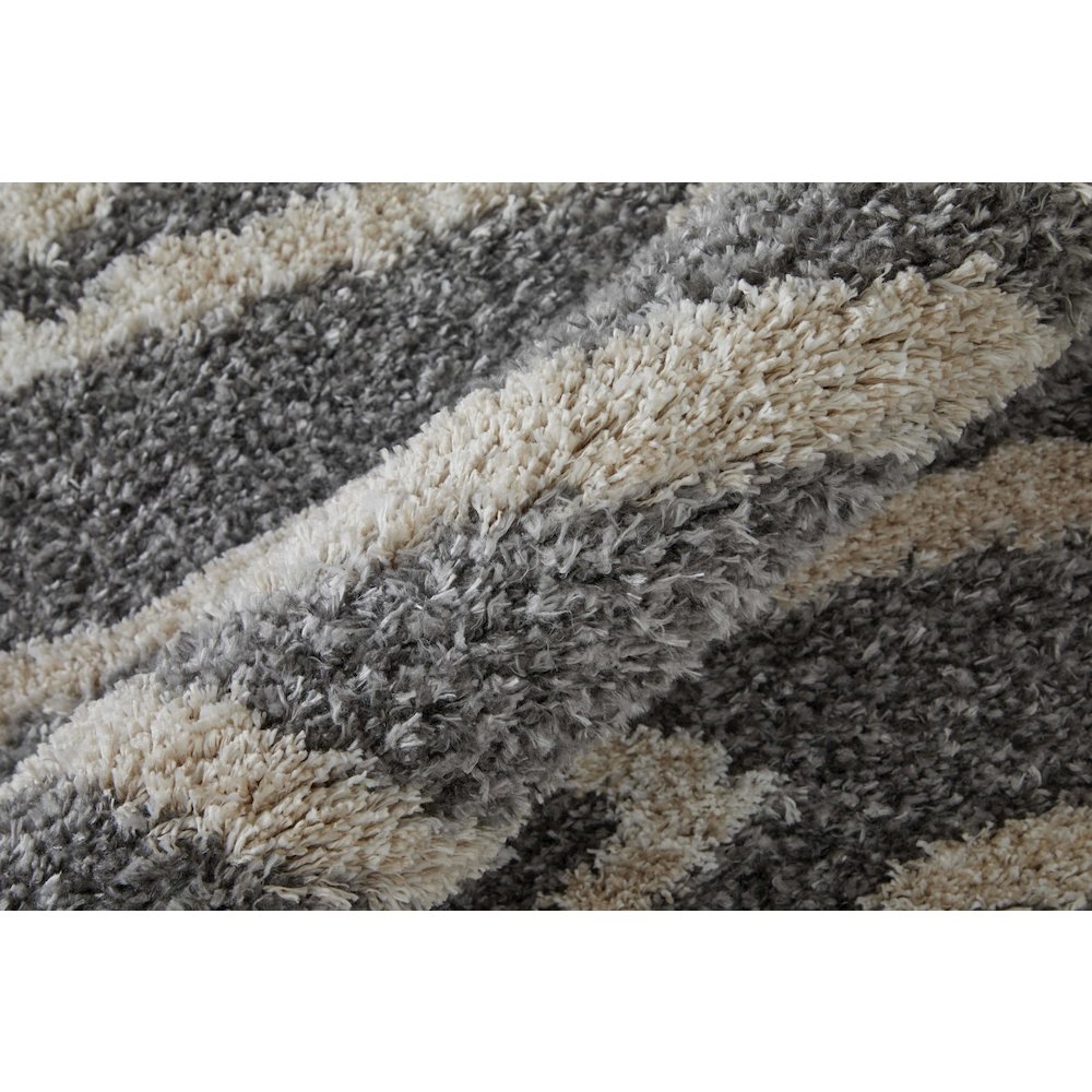 Mynka Transitional Diamond, Gray/Ivory, 10' x 14' Area Rug. Picture 5