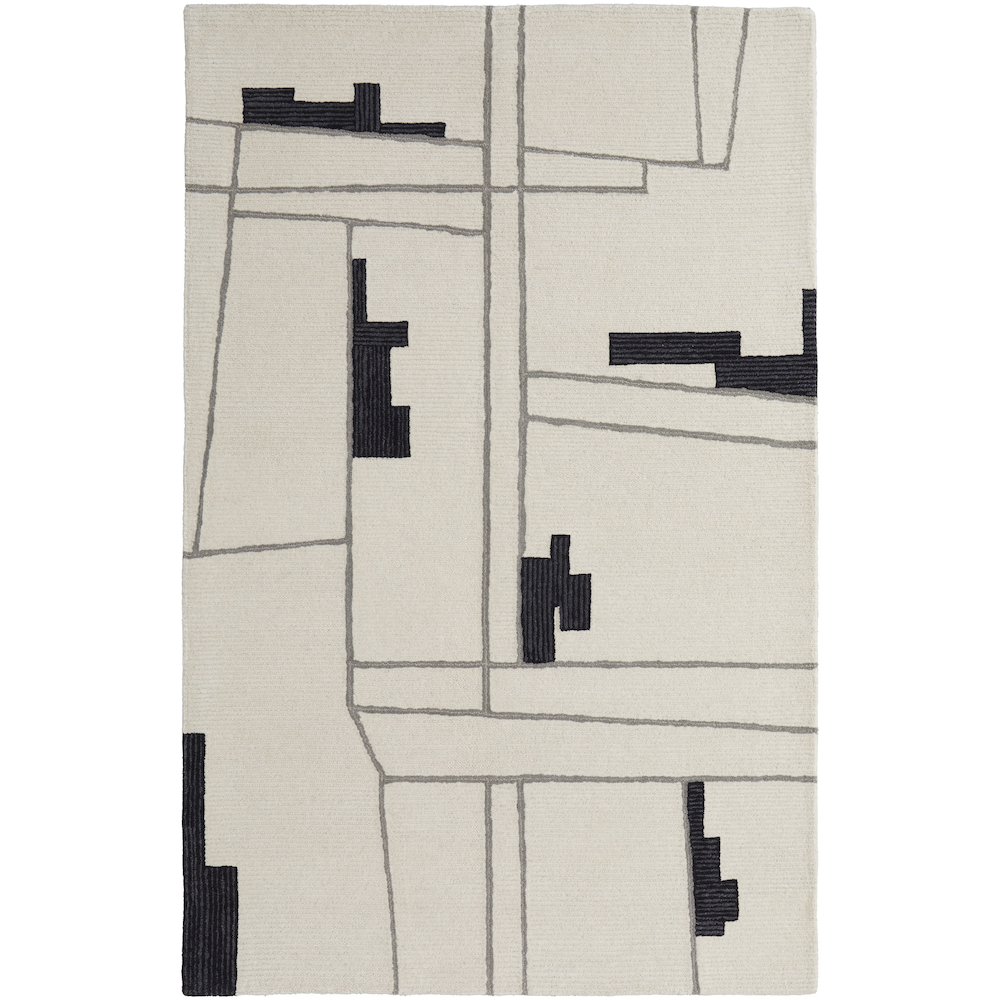 Maguire Transitional Abstract, Ivory/Gray/Taupe, 10' x 14' Area Rug. Picture 1