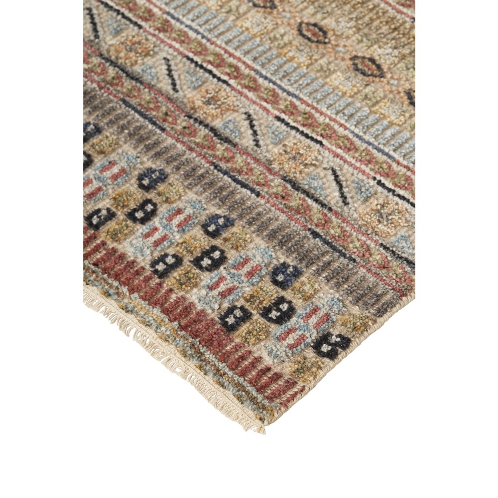 Payton Tribal Rug, Khaki Tan/Terracotta/Blue, 5ft - 6in x 8ft - 6in Area Rug, 9806498FPNKMLTE50. Picture 3