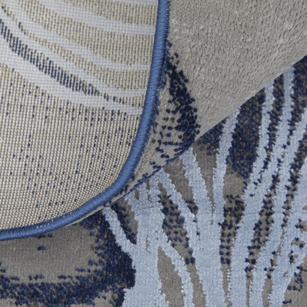 Gaspar Modern Abstract, Blue/Gray/Ivory, 5'-2" x 7'-2" Area Rug. Picture 7