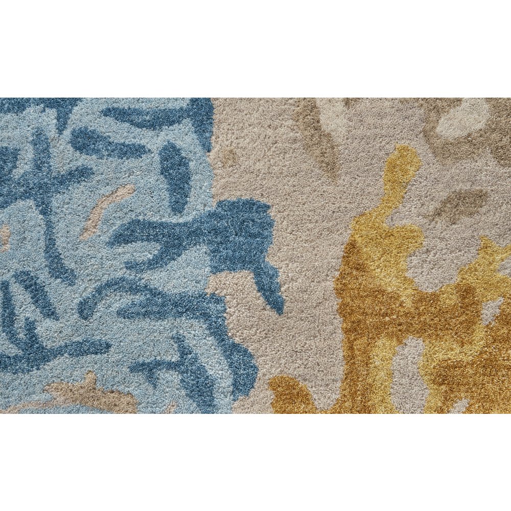 Everley Modern Abstract, Ivory/Yellow/Blue, 4' x 6' Accent Rug. Picture 6