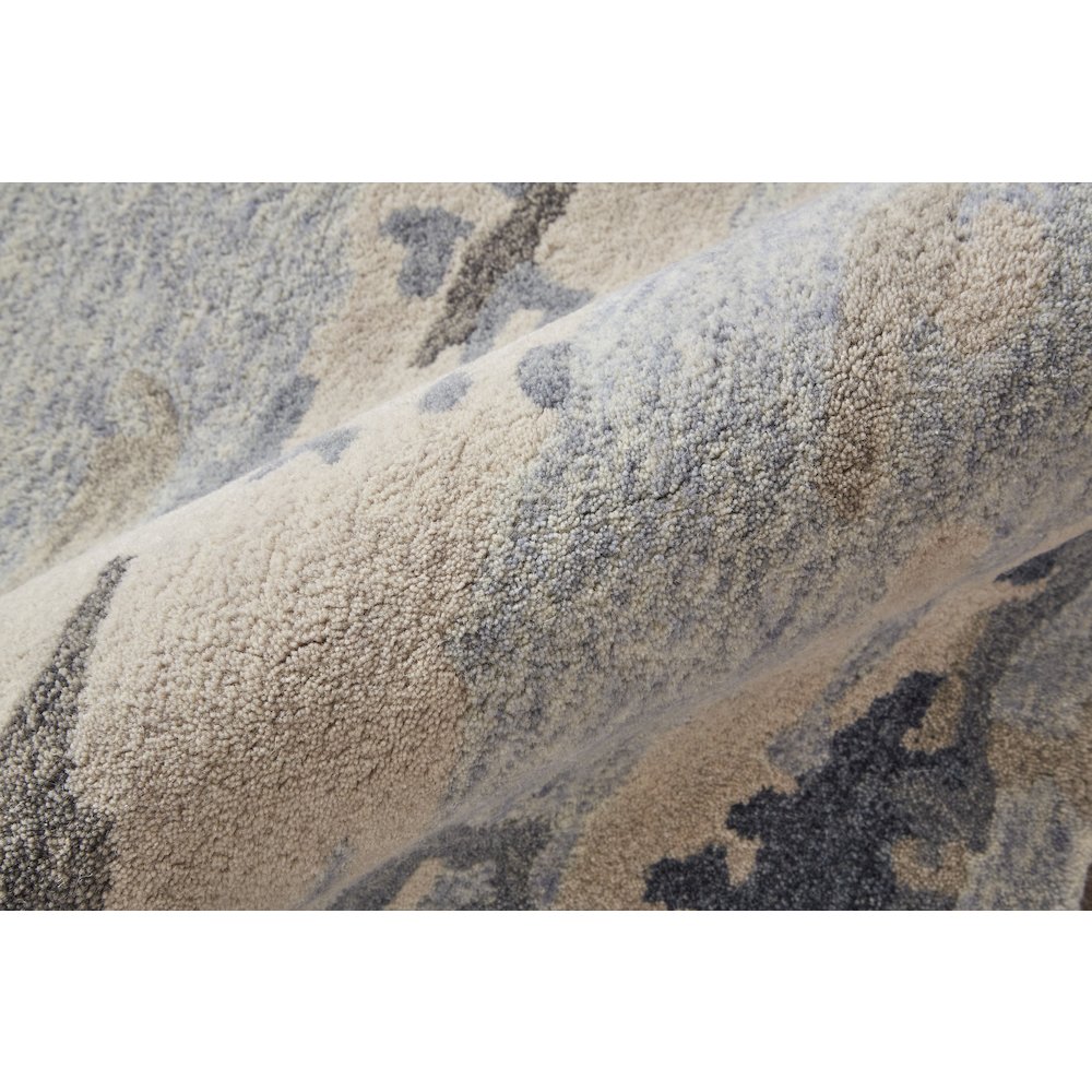 Everley Modern Abstract, Blue/Gray/Ivory, 5' x 8' Area Rug. Picture 5