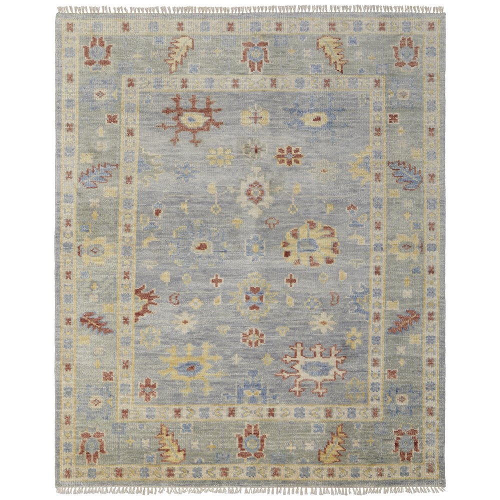 Fillmore Traditional Floral & Botanical, Blue/Taupe/Gray, 2' x 3' Accent Rug. Picture 1