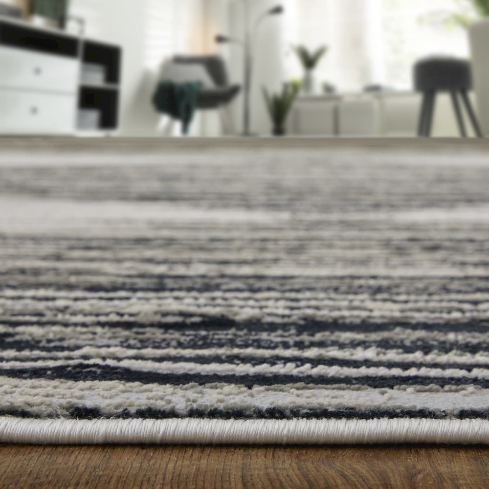 Micah Modern Diamond, Black/Silver/Taupe, 9'-2" x 12' Area Rug. Picture 8