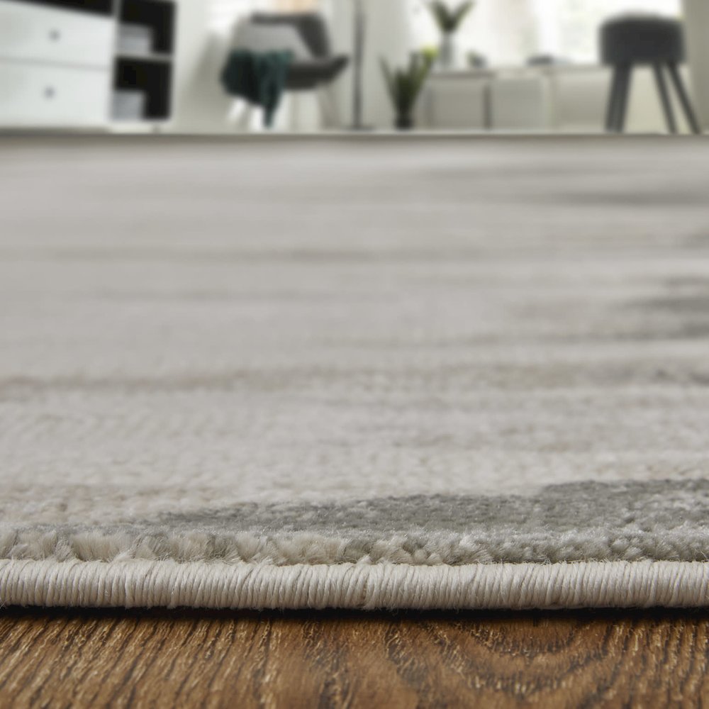 Micah Modern Abstract, Gray/Taupe/Ivory, 12' x 15' Area Rug. Picture 8