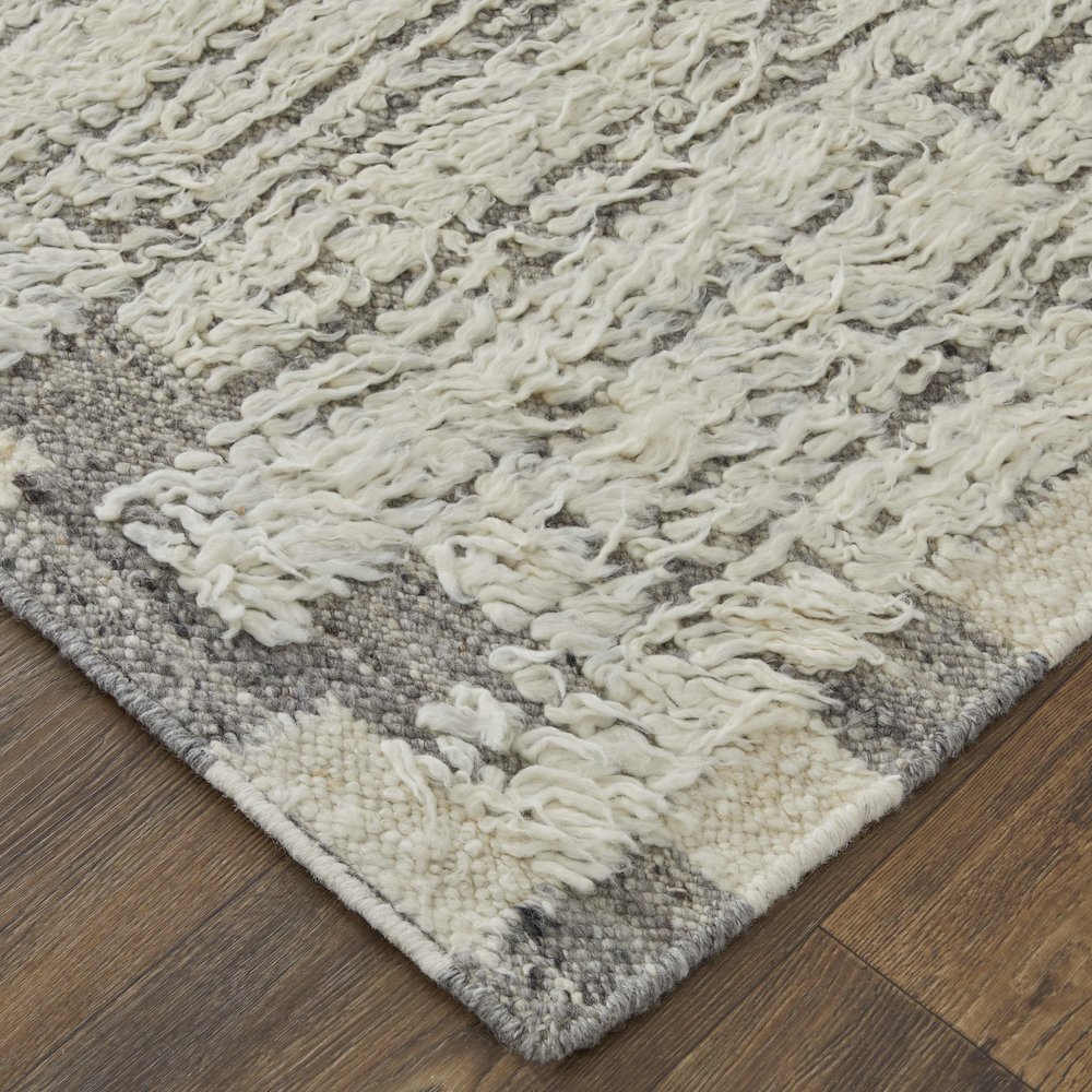 Ashby Transitional Stripes, Ivory/Gray, 5'-6" x 8'-6" Area Rug. Picture 3