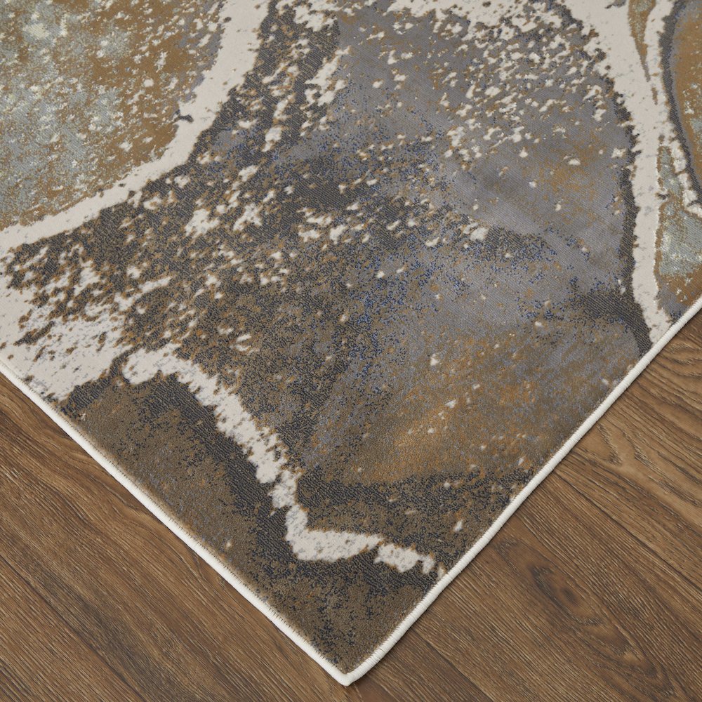 Clio Modern Abstract, Gray/Brown, 3'-10" x 6' Accent Rug. Picture 3