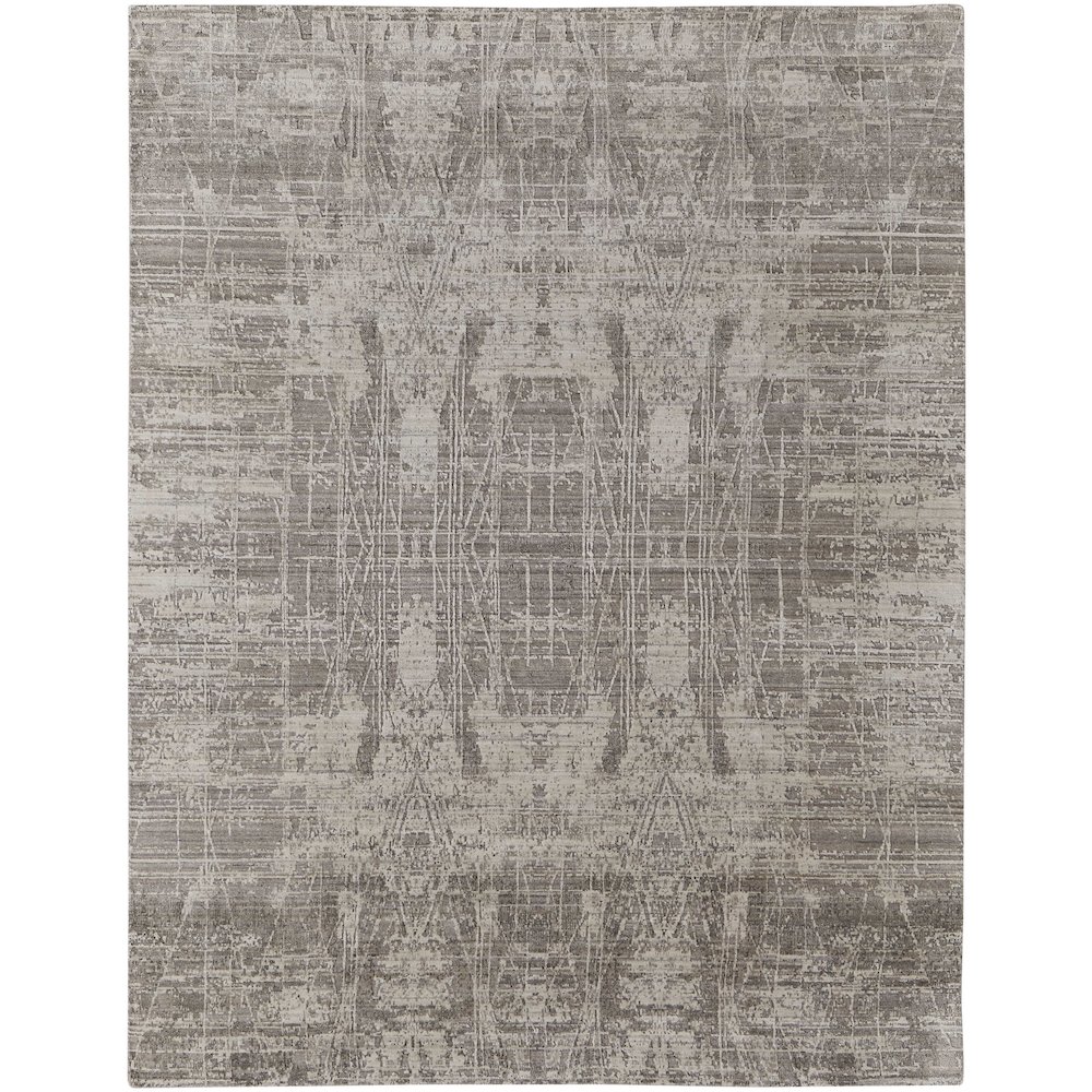 Eastfield Modern Abstract, Gray/Ivory, 4' x 6' Accent Rug. Picture 1