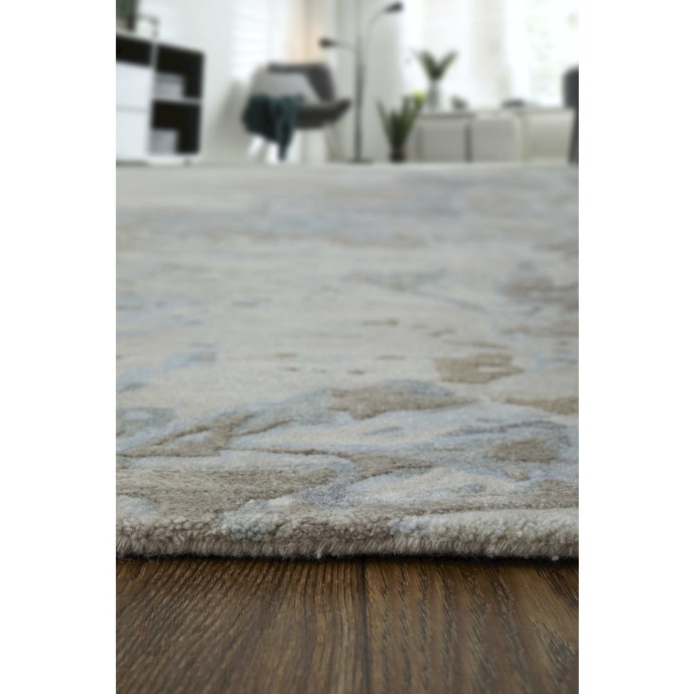 Zarah Modern Watercolor, Gray/Tan/Blue, 9' x 12' Area Rug. Picture 8