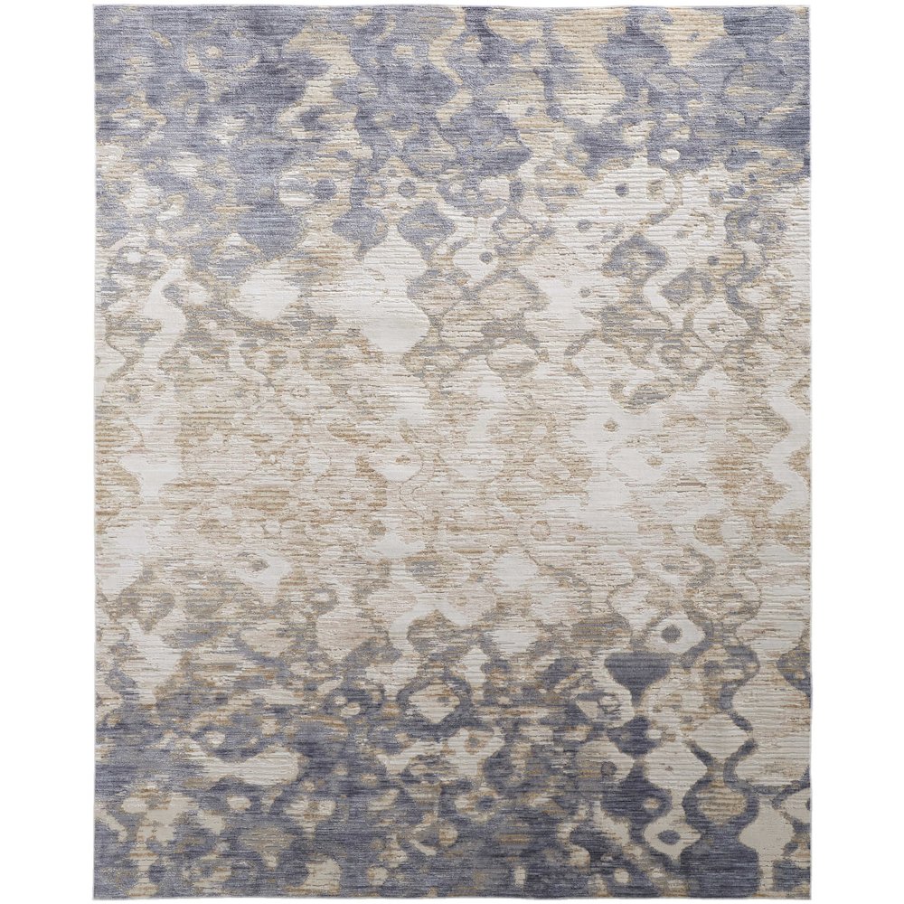 Laina Transitional Gradient & Ombre, Tan/Ivory/Blue, 7'-10" x 9'-6" Area Rug. Picture 1
