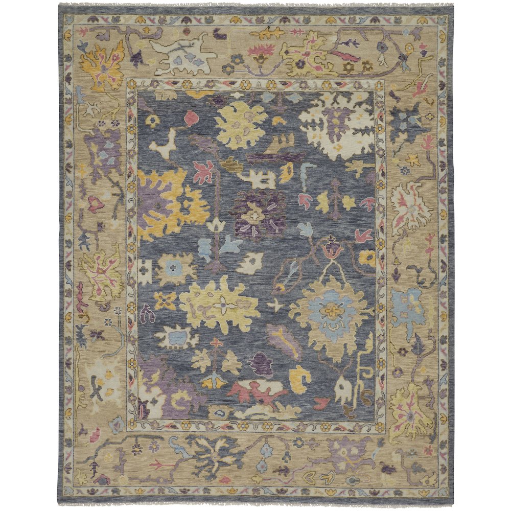 Karina Traditional Persian, Gold/Blue/Purple, 8'-6" x 11'-6" Area Rug. Picture 1