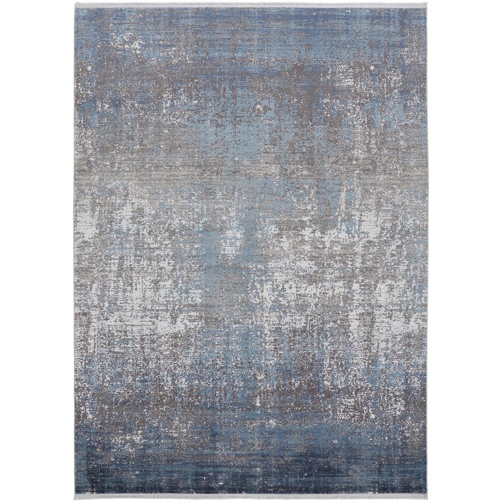 Cadiz Modern Abstract, Blue/Gray/Silver, 7'-9" x 11' Area Rug. Picture 1