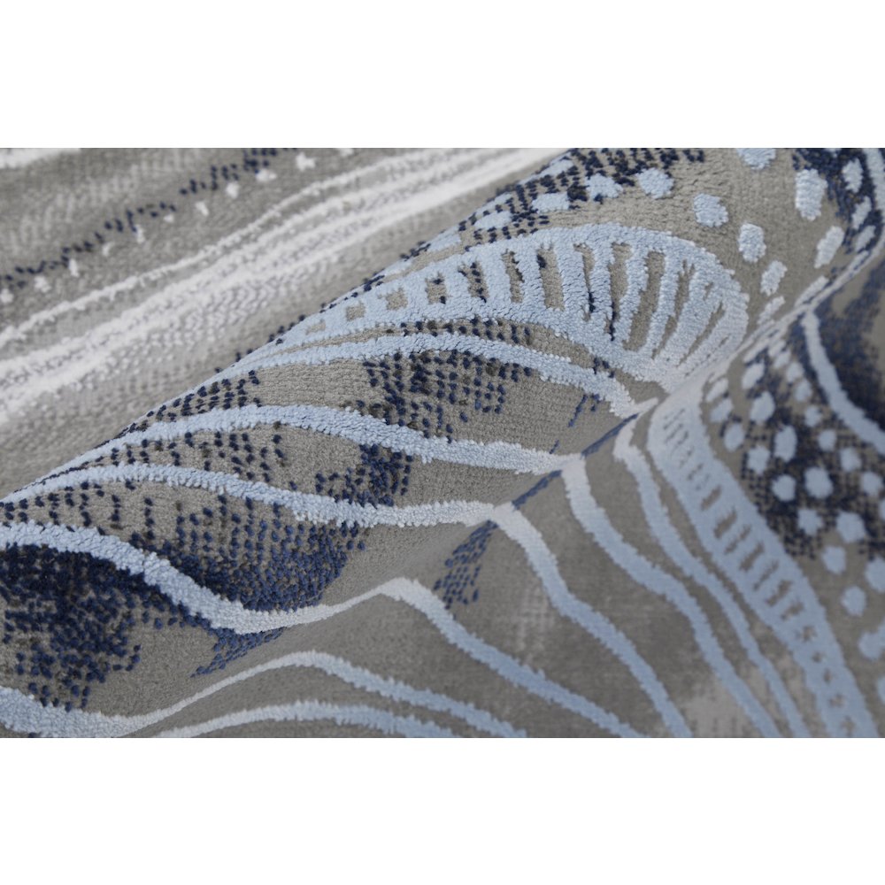 Gaspar Modern Abstract, Blue/Gray/Ivory, 5'-2" x 7'-2" Area Rug. Picture 5