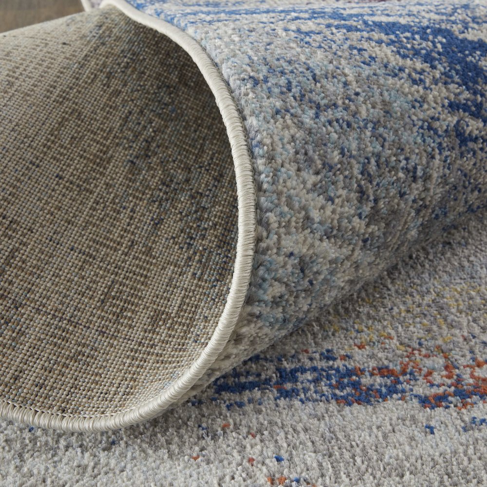 Edgemont Modern Abstract, Blue/Gray/Orange, 10' x 14' Area Rug. Picture 7