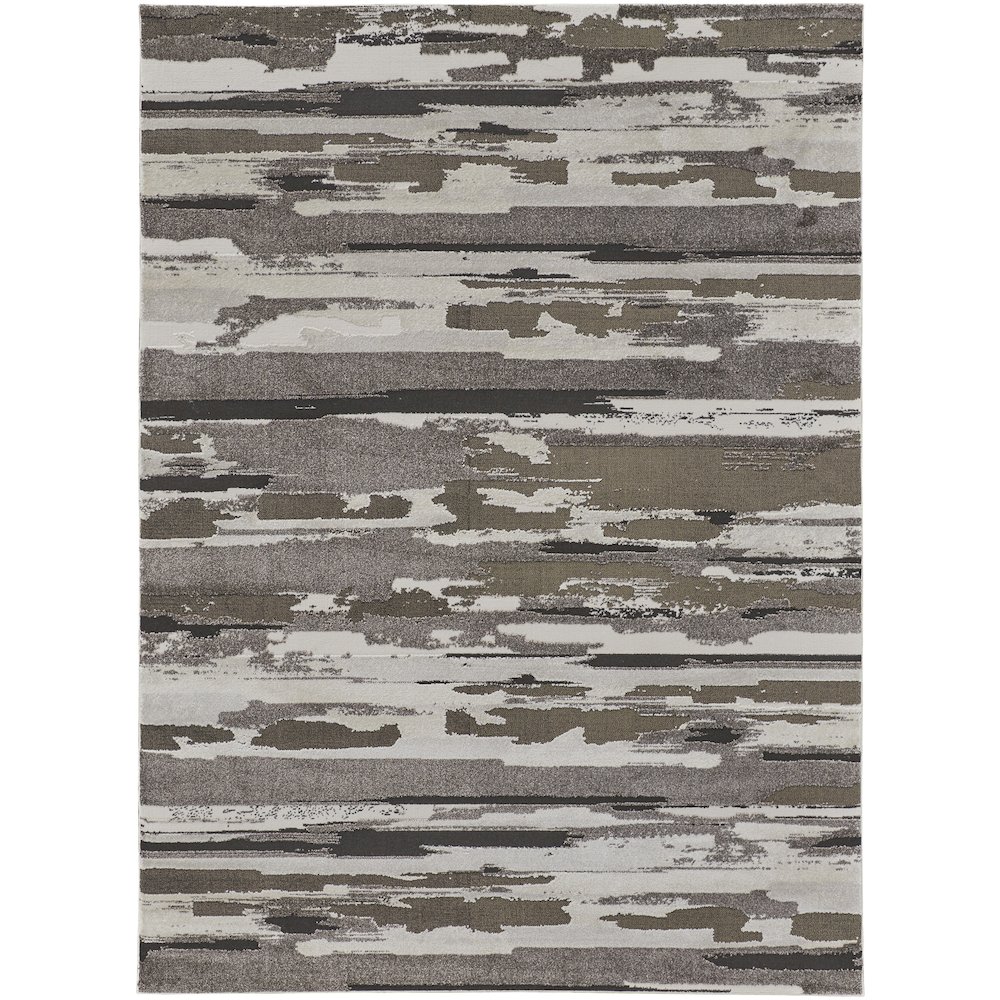 Vancouver Modern Abstract, Brown/Ivory, 8' x 10' Area Rug. Picture 1