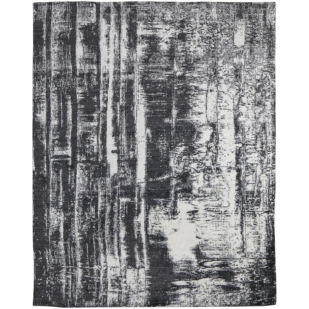 Coda Modern Abstract, Black/White, 10' x 14' Area Rug. Picture 1