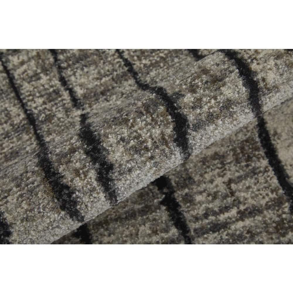 Kano Transitional Abstract, Gray/Black/Taupe, 6'-7" x 9'-6" Area Rug. Picture 5
