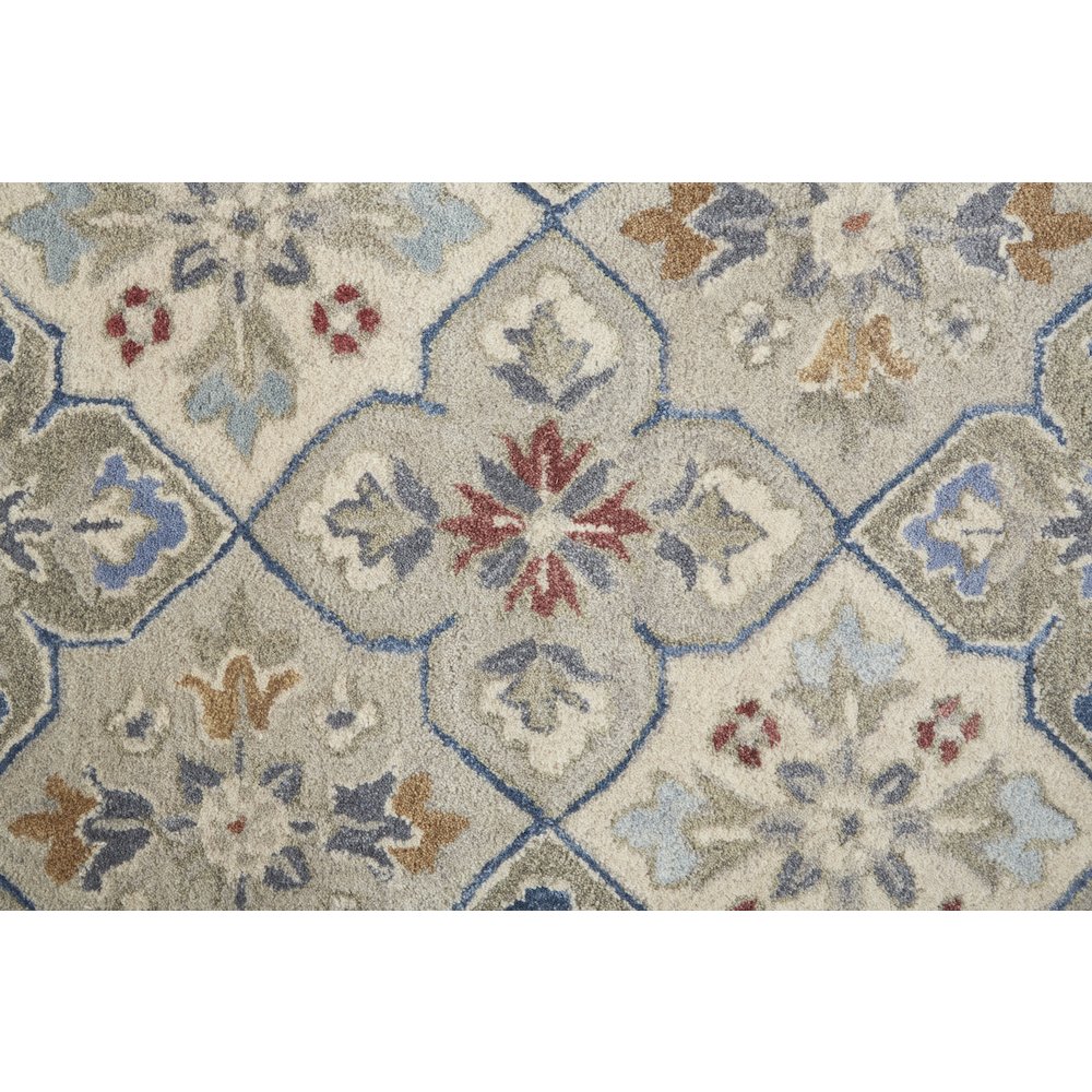 Rylan Transitional Floral & Botanical, Taupe/Ivory/Red, 10' x 14' Area Rug. Picture 6