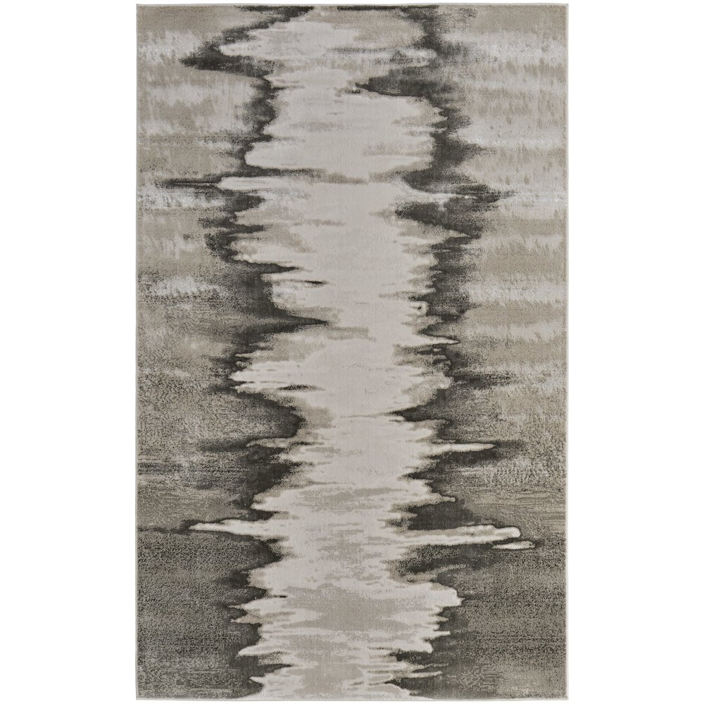 Micah Modern Abstract, Gray/Taupe/Ivory, 12' x 15' Area Rug. Picture 1