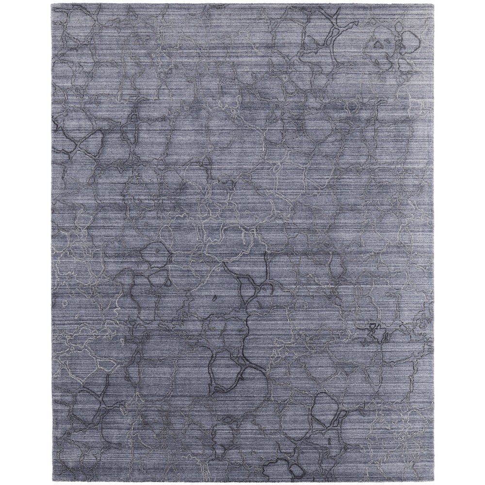 Whitton Modern Abstract, Gray/Blue, 8' x 10' Area Rug. Picture 1