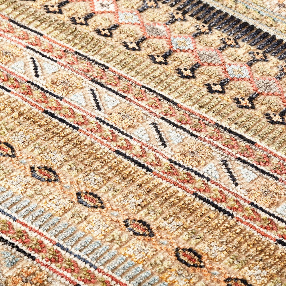 Payton Tribal Rug, Khaki Tan/Terracotta/Blue, 5ft - 6in x 8ft - 6in Area Rug, 9806498FPNKMLTE50. Picture 5