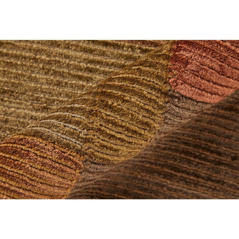 Keystone Transitional Color Block, Green/Brown/Orange, 7'-9" x 9'-9" Area Rug. Picture 4