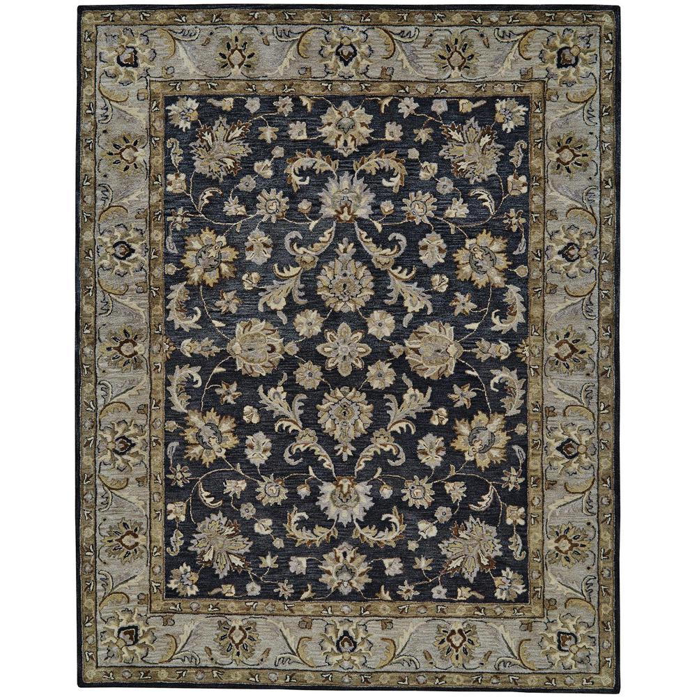 Eaton Traditional Persian Wool Rug, Navy/Gray/Olive, 2ft x 3ft Accent Rug, 6548397FCHL000P00. Picture 2