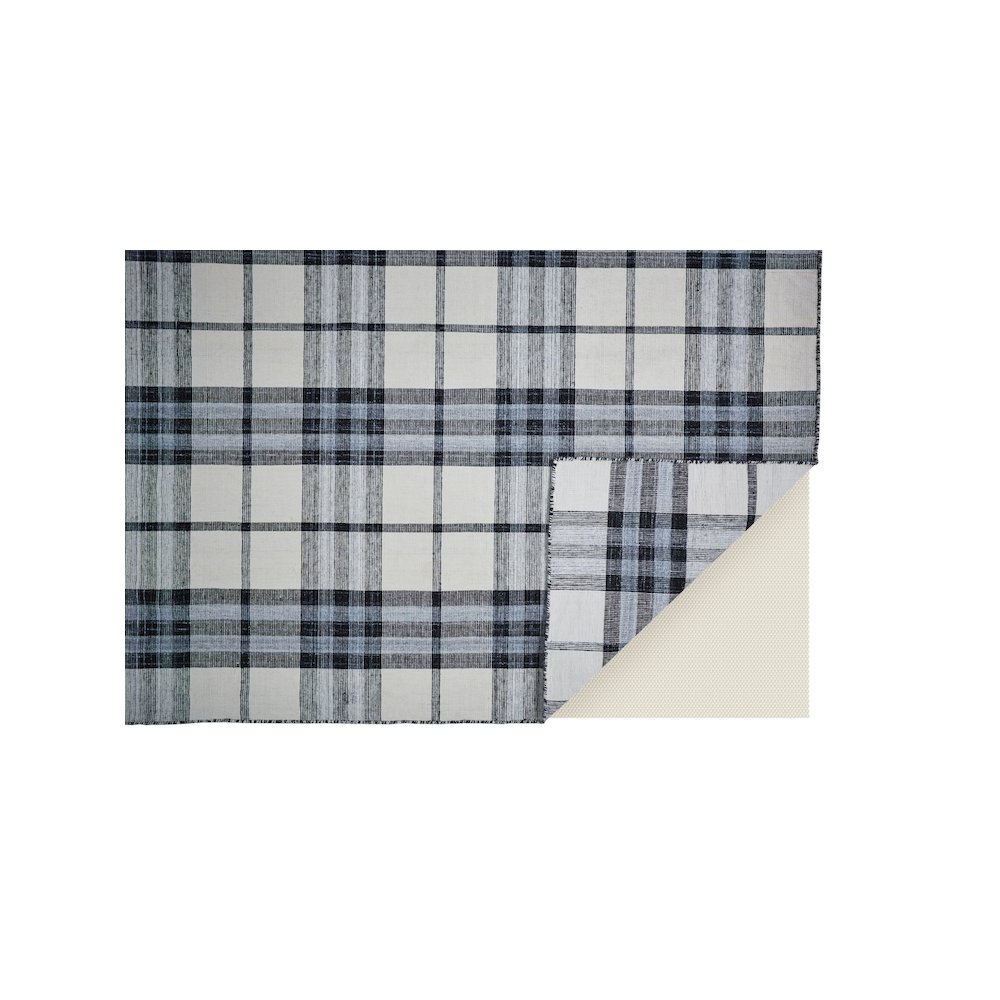 Crosby Eco-Friendly PET Dhurrie, Ivory/Sky Blue/Black, 5ft x 8ft Area Rug, 8830565FIVYCHLE10. Picture 4
