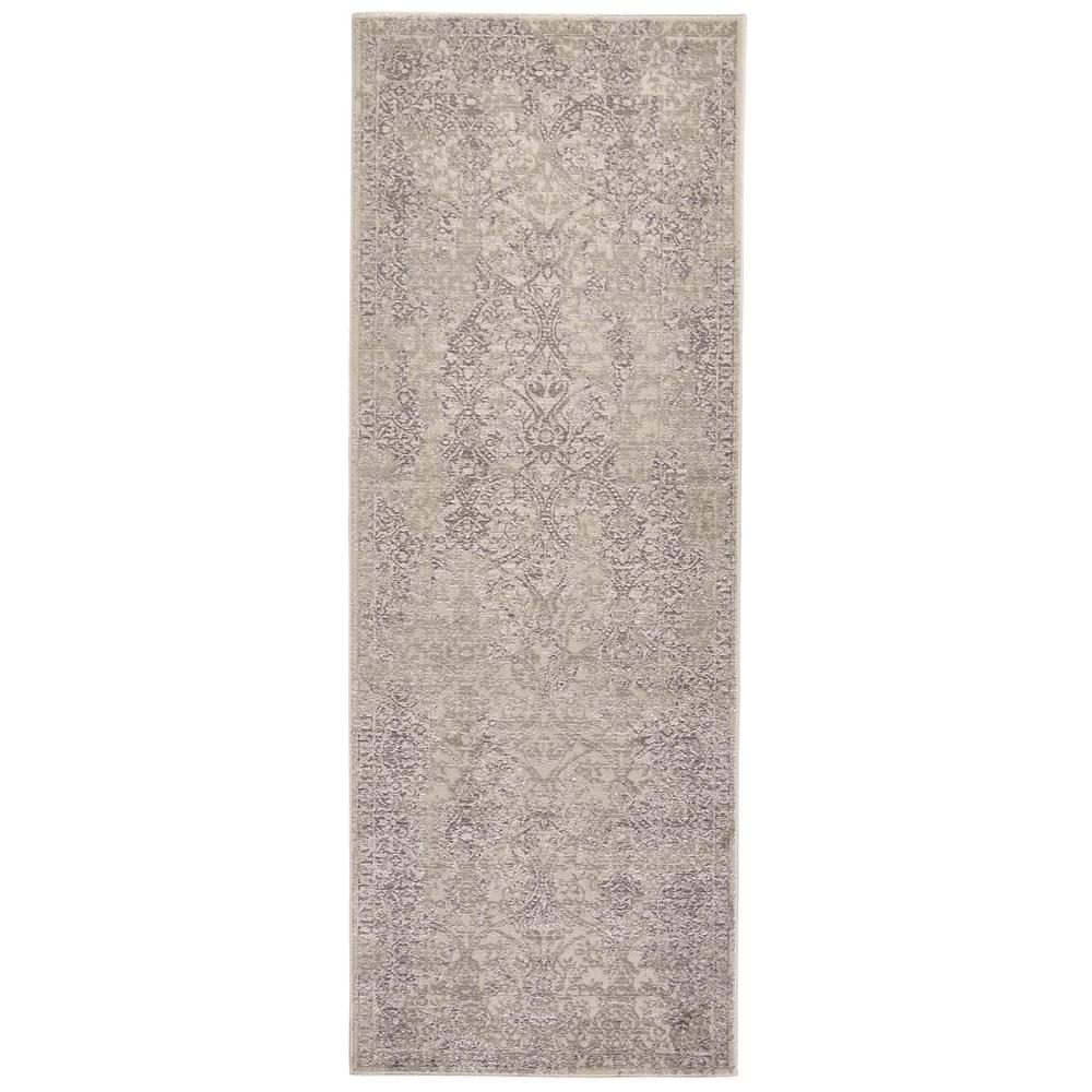 Prasad Distressed Ornamental Runner, Light Gray/Ivory, 2ft-10in x 7ft-10in, 6703682FLGY000I71. Picture 2