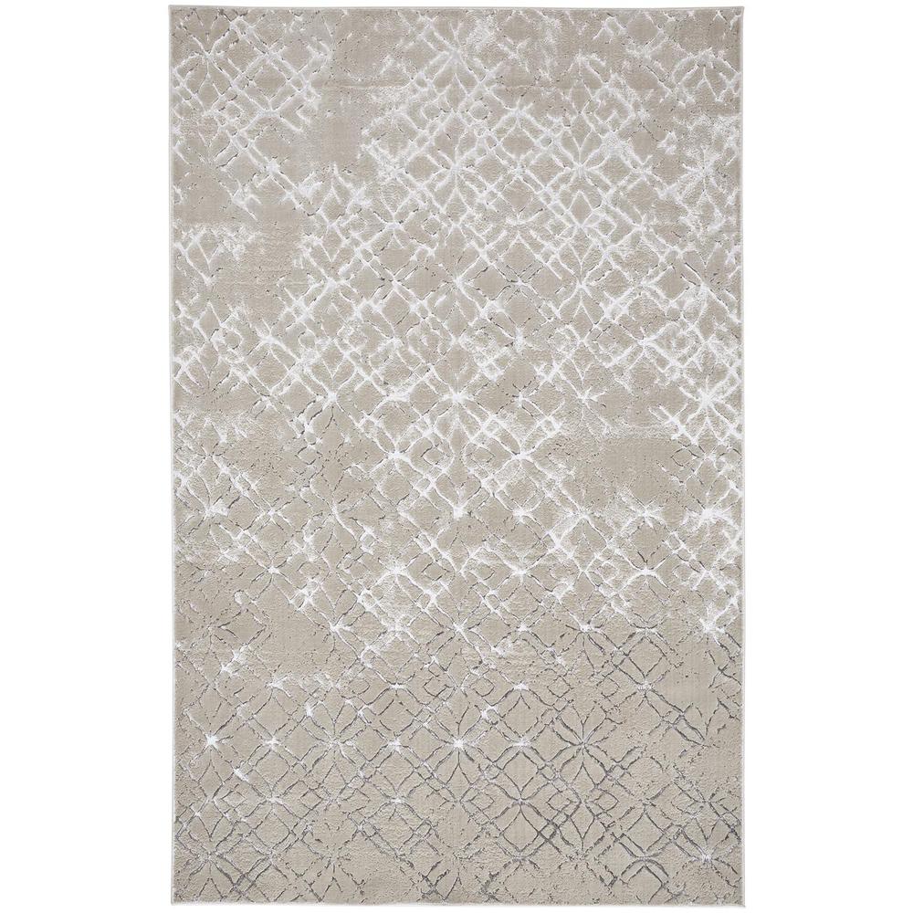 Micah Modern Metallic Trellis Rug, Ivory Bone/Silver, 10ft x 13ft - 2in Area Rug, 6943047FBGESLVH13. Picture 2