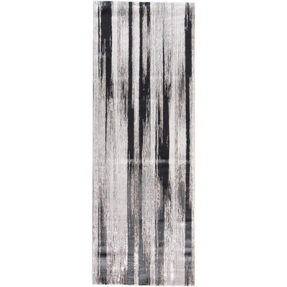 Micah Gradient Streak Metallic Runner, Black/Metallic Silver, 2ft-10in x 7ft-10in, 6943338FBLKSLVI71. Picture 2