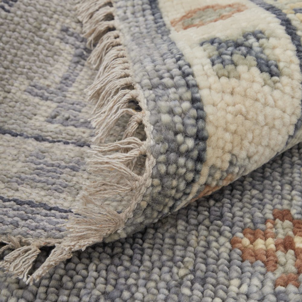Fillmore Transitional Diamond, Blue/Taupe/Gray, 5' x 8' Area Rug. Picture 7