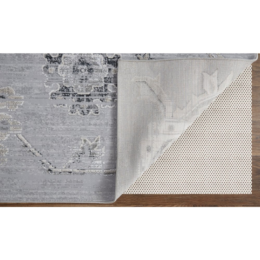 Macklaine Transitional Damask, Silver/Black, 10' x 13'-2" Area Rug. Picture 5