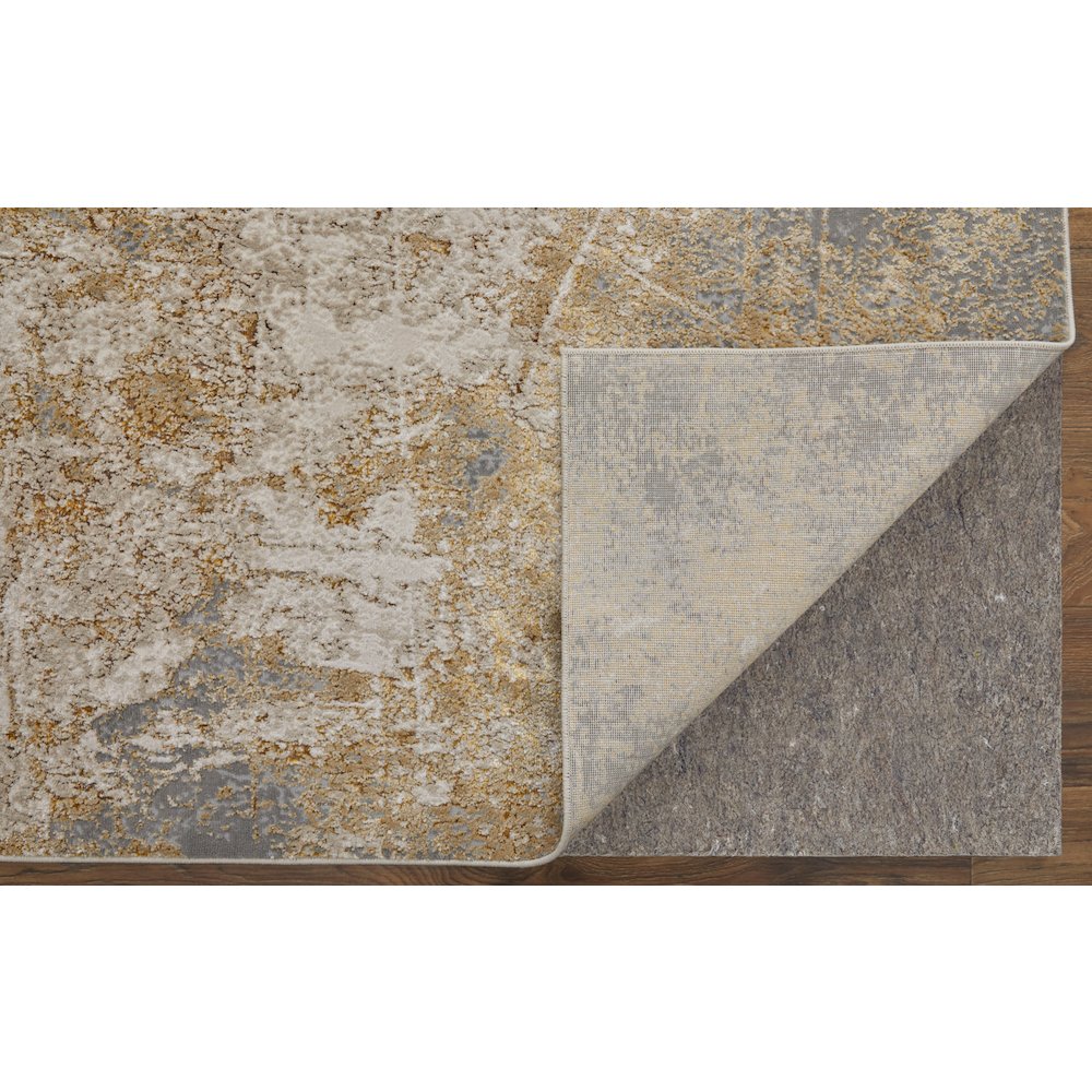 Aura Modern Abstract, Ivory/Brown/Gray, 3'-11" x 6' Accent Rug. Picture 4
