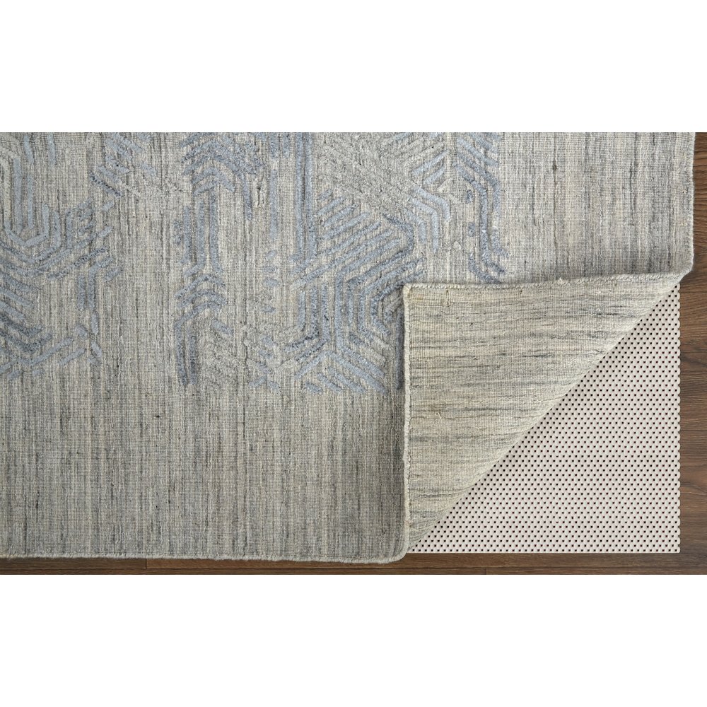 Elias Modern Abstract, Gray/Blue, 3'-6" x 5'-6" Accent Rug. Picture 4