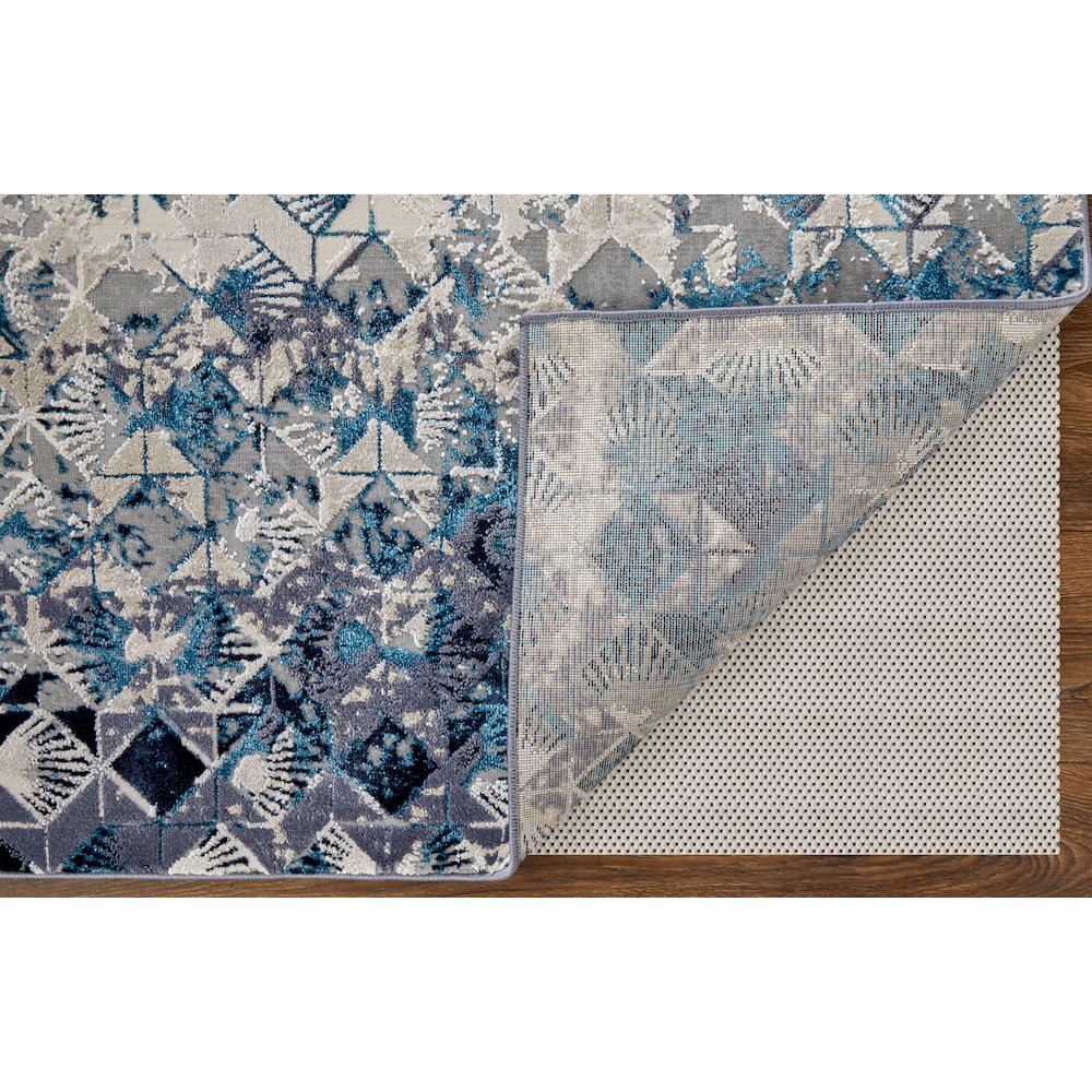 Indio Modern Diamond, Blue/Ivory/Gray, 10' x 13'-2" Area Rug. Picture 4