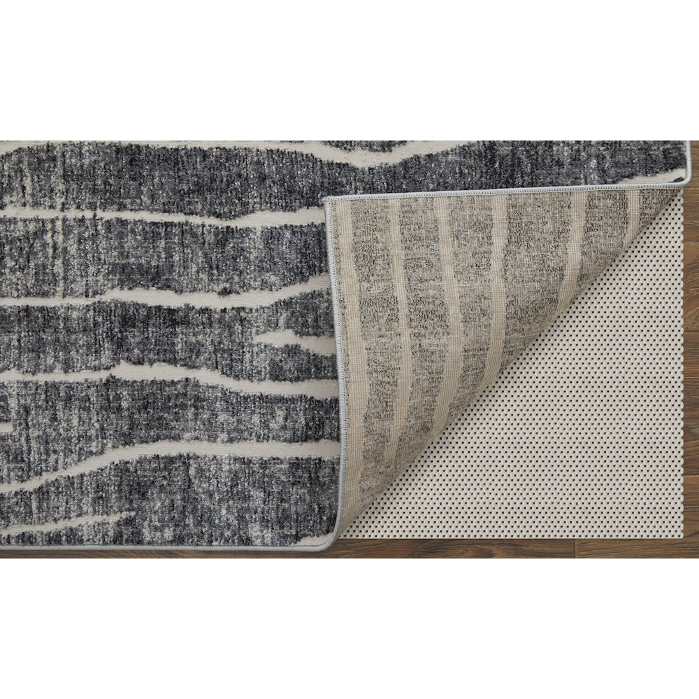 Kano Transitional Abstract, Black/Gray/Ivory, 4'-3" x 6'-3" Accent Rug. Picture 4