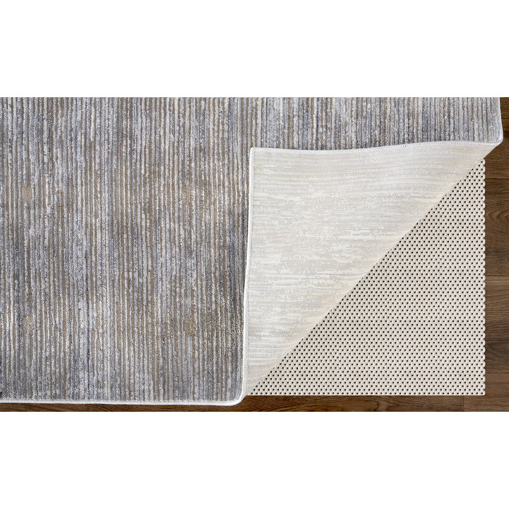 Laina Transitional Distressed, Taupe/Silver/Tan, 7'-10" x 9'-6" Area Rug. Picture 4