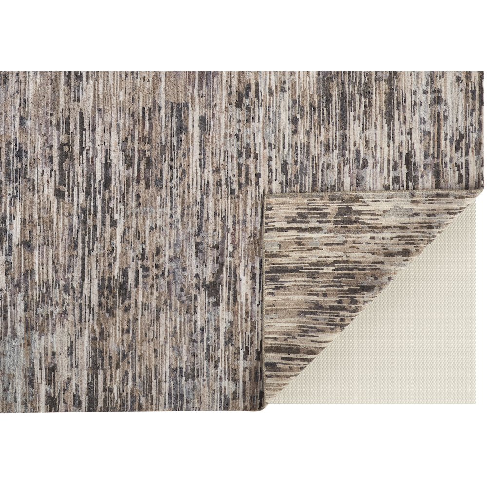 Conroe Luxe Abstract Hand Knot Rugnner Gunmetal/Silver Blue, 2ft-6in x 8ft, CRO6821FGRY000I68. Picture 4