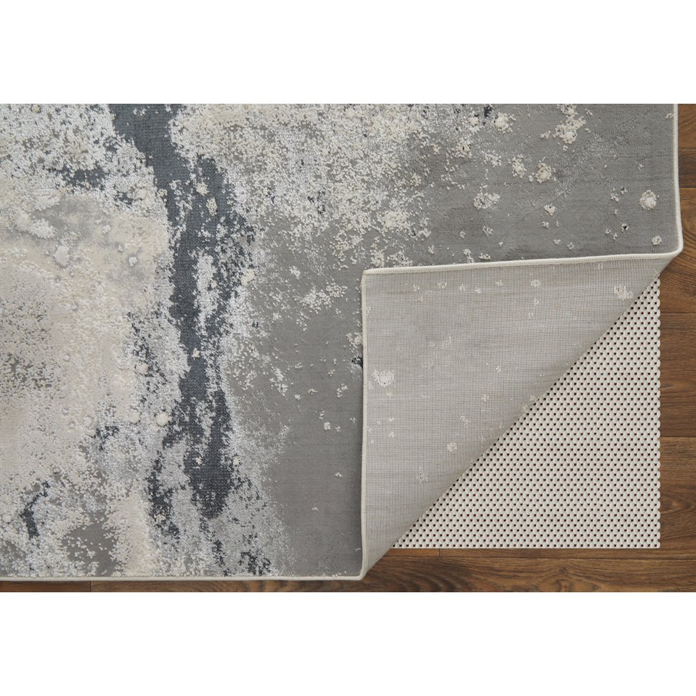 Astra Transitional Abstract, Gray/Ivory, 6'-7" x 9'-6" Area Rug. Picture 4