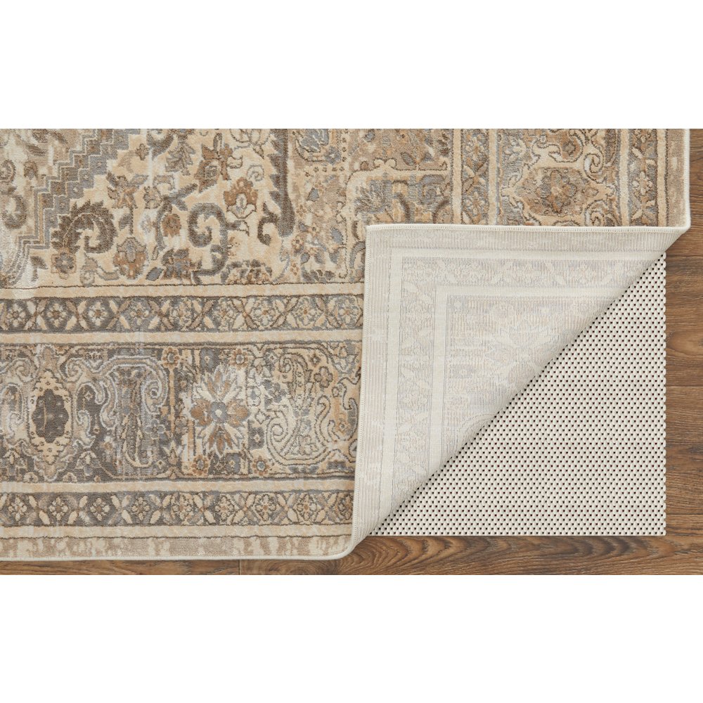 Celene Traditional Medallion, Tan/Brown/Ivory, 3'-9" x 5'-7" Accent Rug. Picture 4