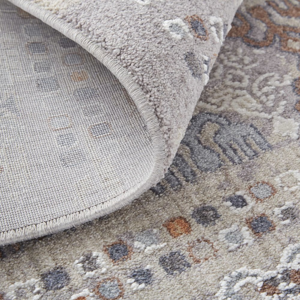Francisco Transitional Oriental, Orange/Gray/White, 12' x 15' Area Rug. Picture 6
