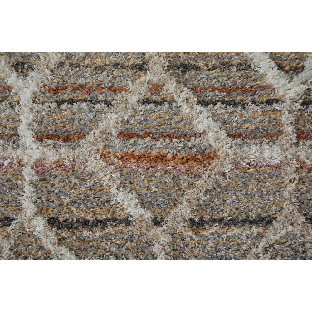Mynka Transitional Diamond, Tan/Taupe/Ivory, 9' x 12' Area Rug. Picture 6