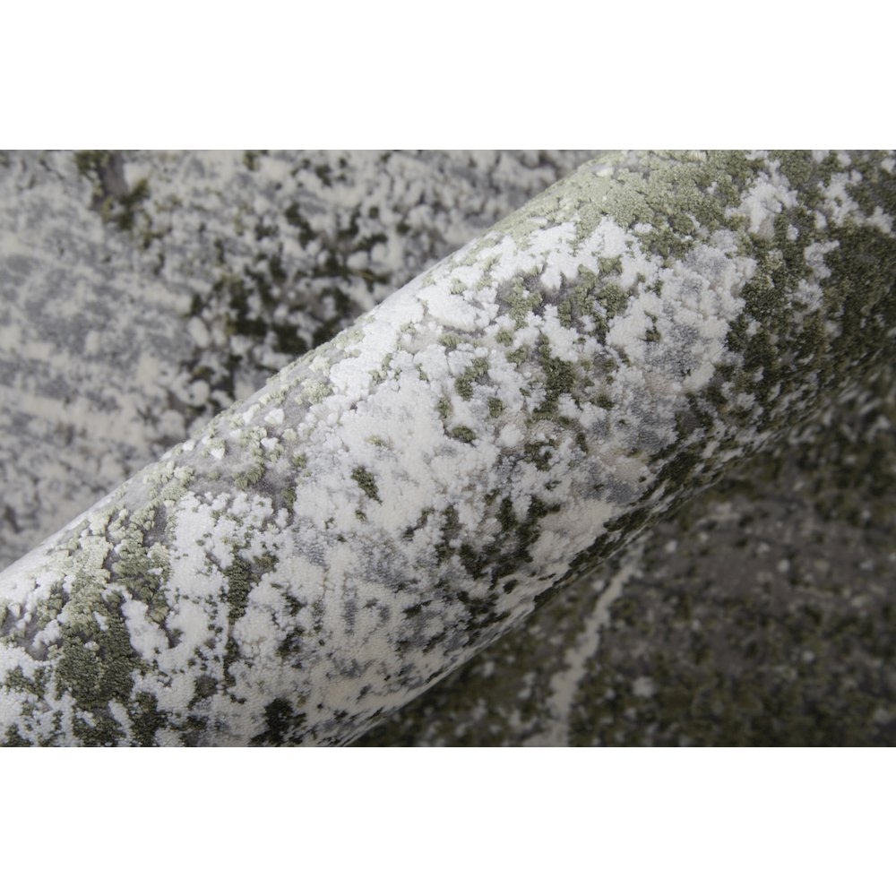 Cadiz Modern Ikat, Gray/Green/Silver, 2'-2" x 3'-2" Accent Rug. Picture 5