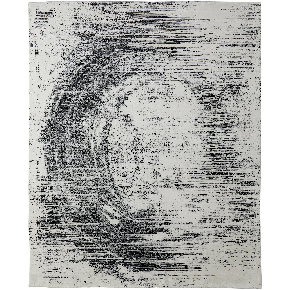 Coda Modern Abstract, Black/White, 9' x 12' Area Rug. Picture 1