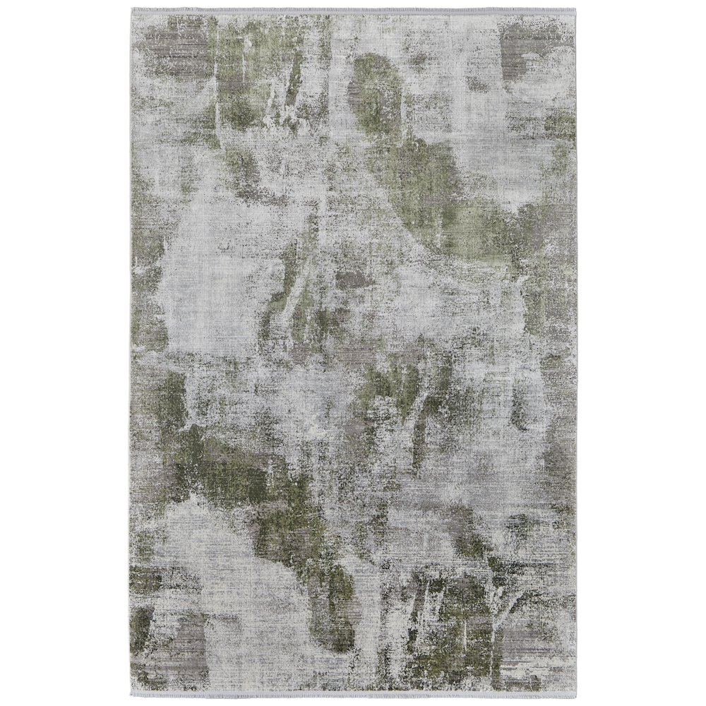 Cadiz Modern Ikat, Gray/Green/Silver, 2'-2" x 3'-2" Accent Rug. Picture 1
