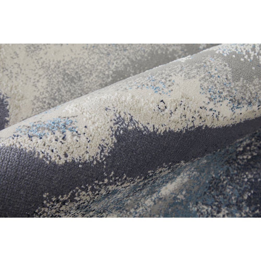 Astra Transitional Abstract, Blue/Gray/Ivory, 2'-10" x 7'-10" Runner. Picture 5