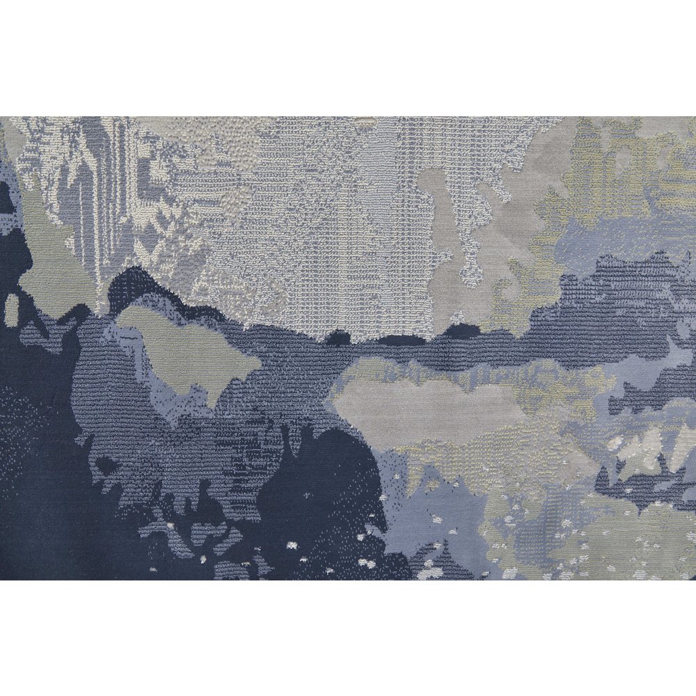 Clio Modern Abstract, Blue/Gray/Ivory, 3'-10" x 6' Accent Rug. Picture 6