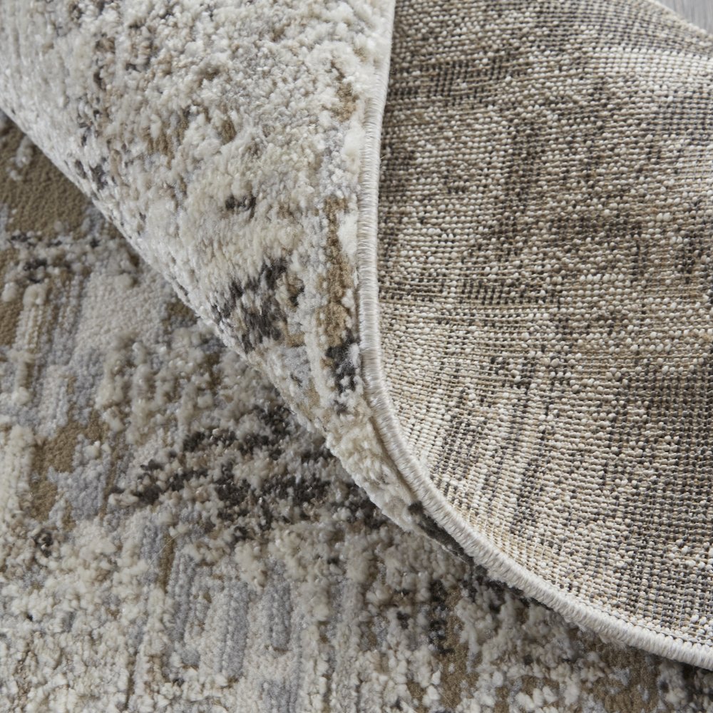 Vancouver Modern Abstract, Ivory/Gray/Brown, 6'-7" x 9'-6" Area Rug. Picture 7